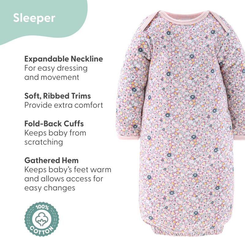 The Peanut Shell Baby Layette Gift Set for Girls - 16 Piece New Born Girl Gift Set, Baby Clothes, 0-9 Months - Prairie Floral - Image 4